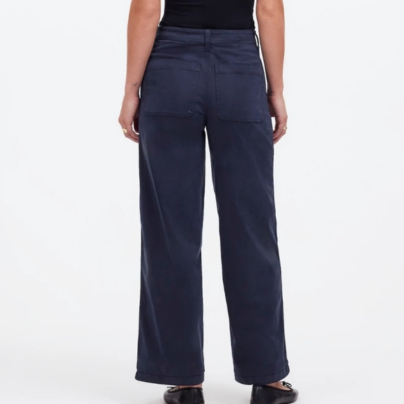 Madewell Emmett Wide-leg pants Navy size 31 Tall - Picture 2 of 5